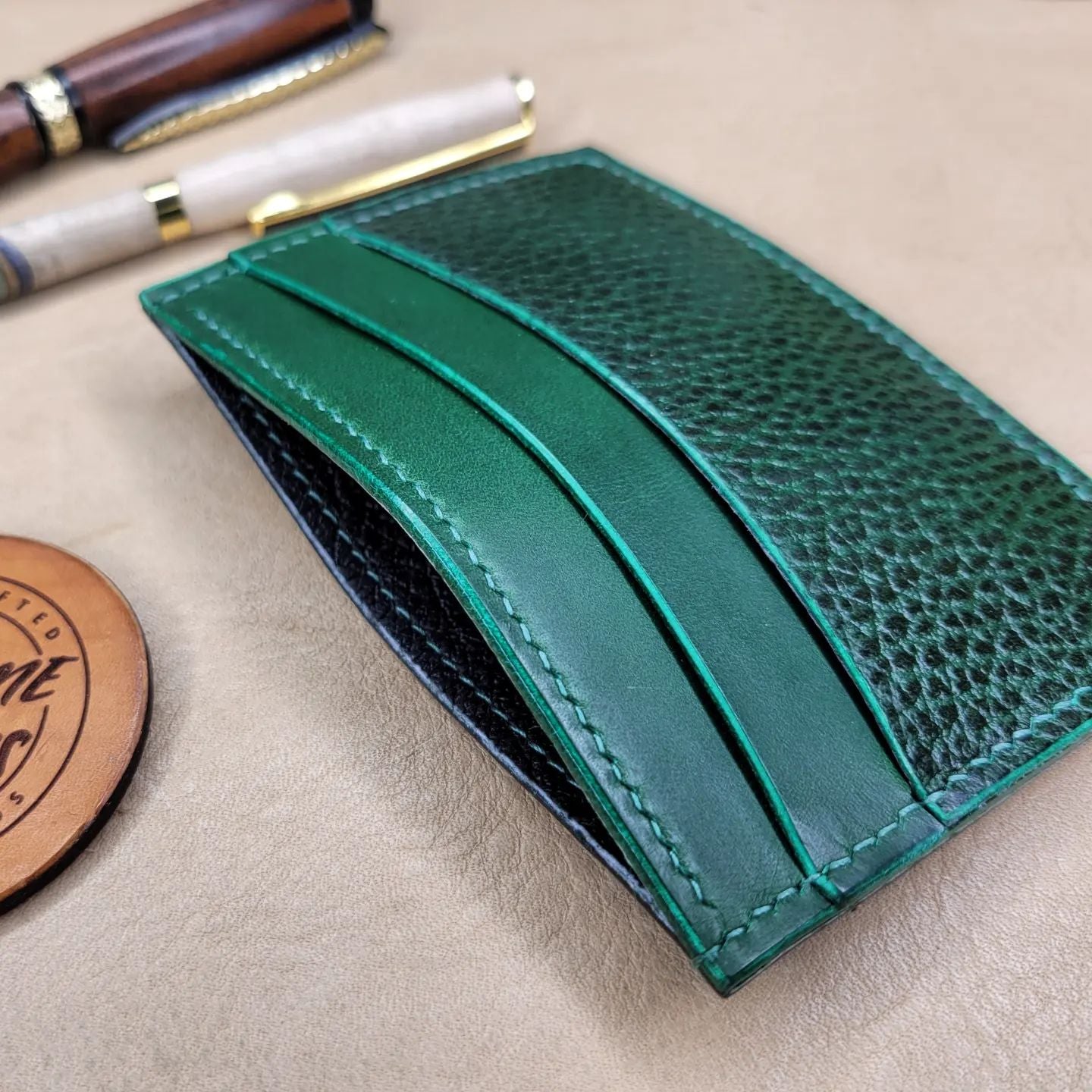 Three-Pocket Minimalist Wallet | Green & Black