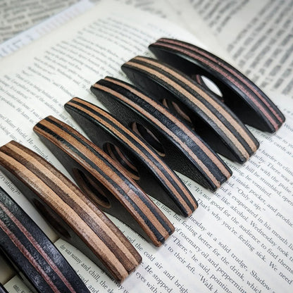 Stacked Leather Book Page Holders | One-Offs
